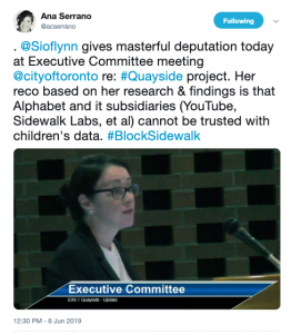 Tweet capture of my deputation before the Executive Committee